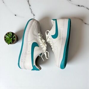 Nike Air Force 1 Teal Accent Women's Sneakers Athletic Shoes Size 7